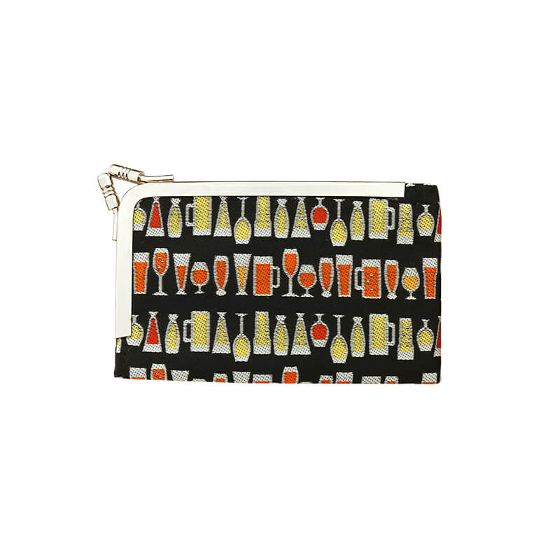 がま口 カードケース / beerジャガード3.3カードケース ブラック｜京都