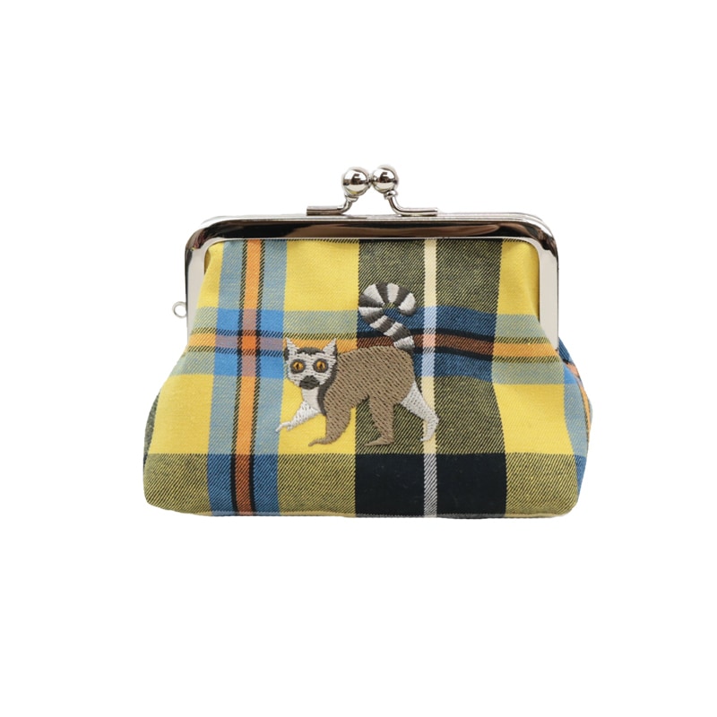 animal刺繍3.3ひろマチ キツネザル｜京都のがま口専門店 公式通販