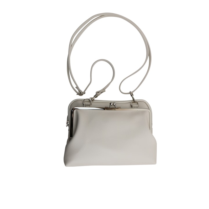 がま口 ショルダーバッグ / ダブル6.0ショルダー クリーム｜京都の