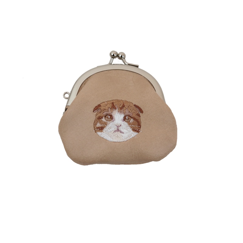 cat刺繍2.3丸平がま口 スコティッシュピンク｜京都のがま口専門店 公式