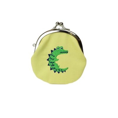 アルファベット刺繍 2.6丸平がま口 C