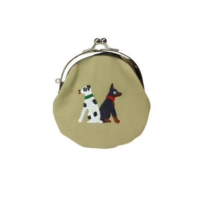 アルファベット刺繍 2.6丸平がま口 M