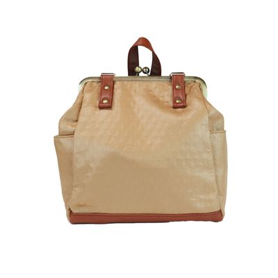 がま口 リュック / キルティング7.0サイドポケットリュック キャメル