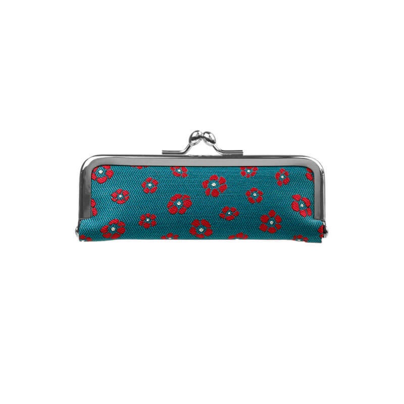 がま口 印鑑ケース モチーフジャガード3 8印鑑ケース アネモネグリーン 京都のがま口専門店 公式通販サイト ぽっちり