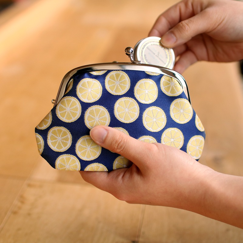 Lemon❁︎親子がま口 がま口 財布 / フルーツパターン4.0親子がま口レモン｜京都の