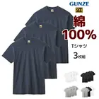 G.T.HAWKINS �ۡ����� ���롼�ͥå�T����� 3���� ��100% ���� ���� GUNZE [HK15133]