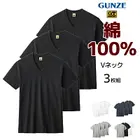 G.T.HAWKINS �ۡ����� V�ͥå�T����� 3���� ��100% ���� ���� GUNZE [HK15153]