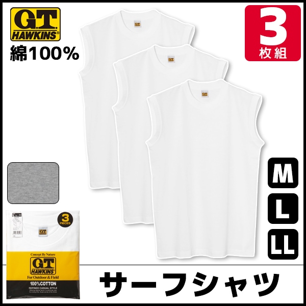 G.T.HAWKINS �ۡ����� �����ե���� �Ρ����꡼�� 3���� M������ L������ LL������ ���� GUNZE ��100%[HK15183]