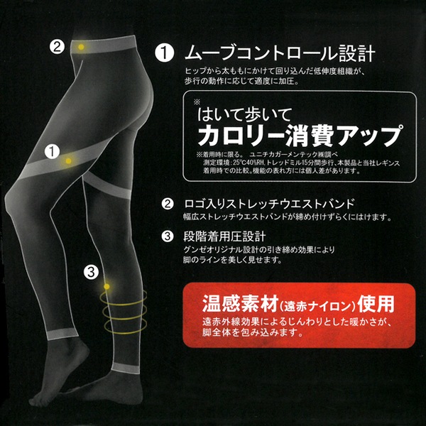 RIZAP ライザップ 80デニール着圧レギンス ウォームタイプ はいて歩い