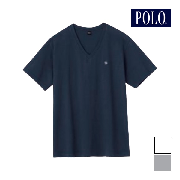 専売品 POLO ポロ VネックTシャツ 半袖V首 インナー Tシャツ グンゼ GUNZE