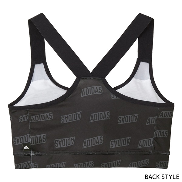 adidas スポーツブラ M ／ ハーフトップ ロゴ 総柄 パステルプリント