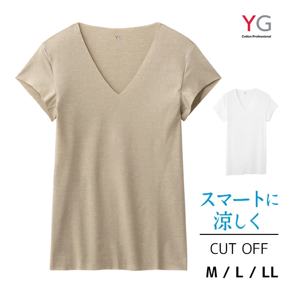 YG �磻���� �����륿���� CUT OFF �ƥѥå��դ�V�ͥå�T����� ȾµV�� ûµ ���� GUNZE[YVD012A]