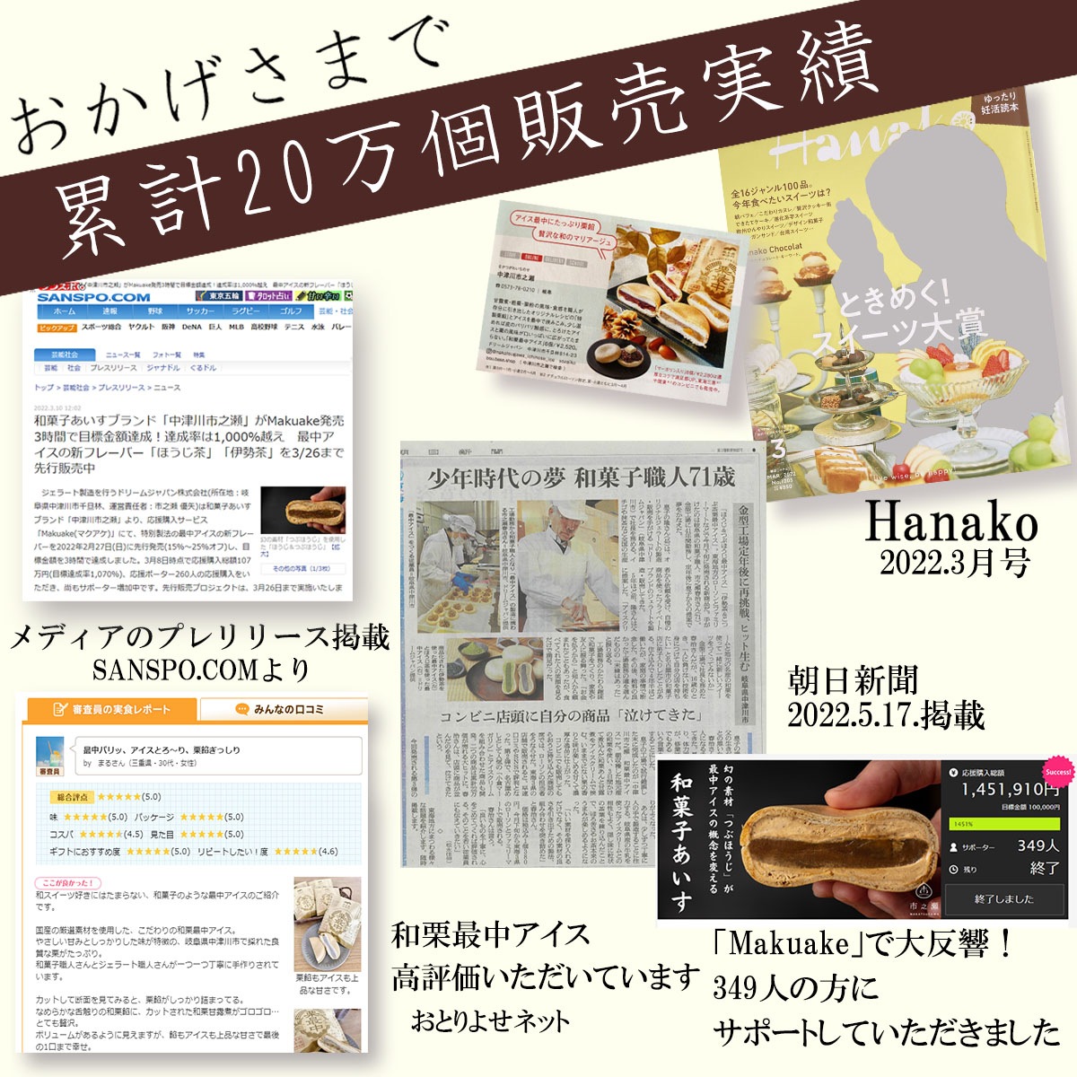 中津川市之瀬　小倉マーガリン最中アイス　6個set