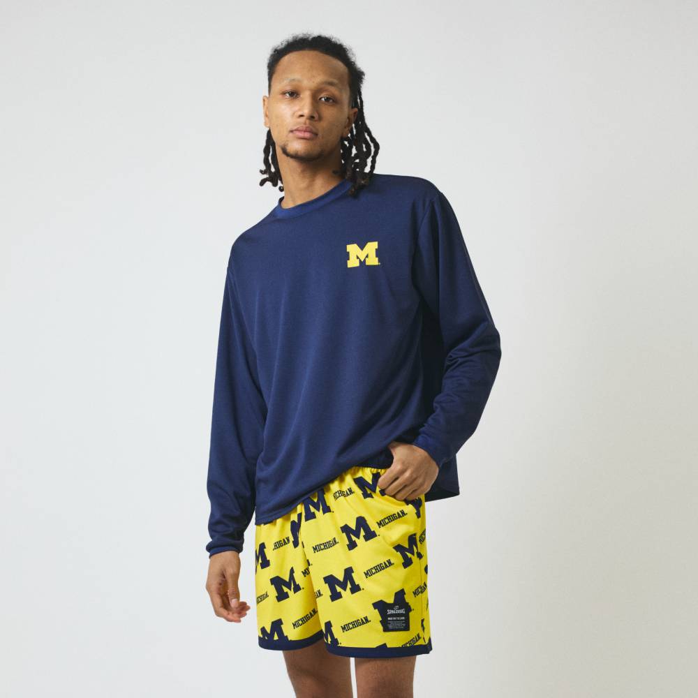 ロングスリーブTシャツ ミシガン ユニバーシティ ウルバリンズ バスケットボール SMT26138M【3カラー展開】
