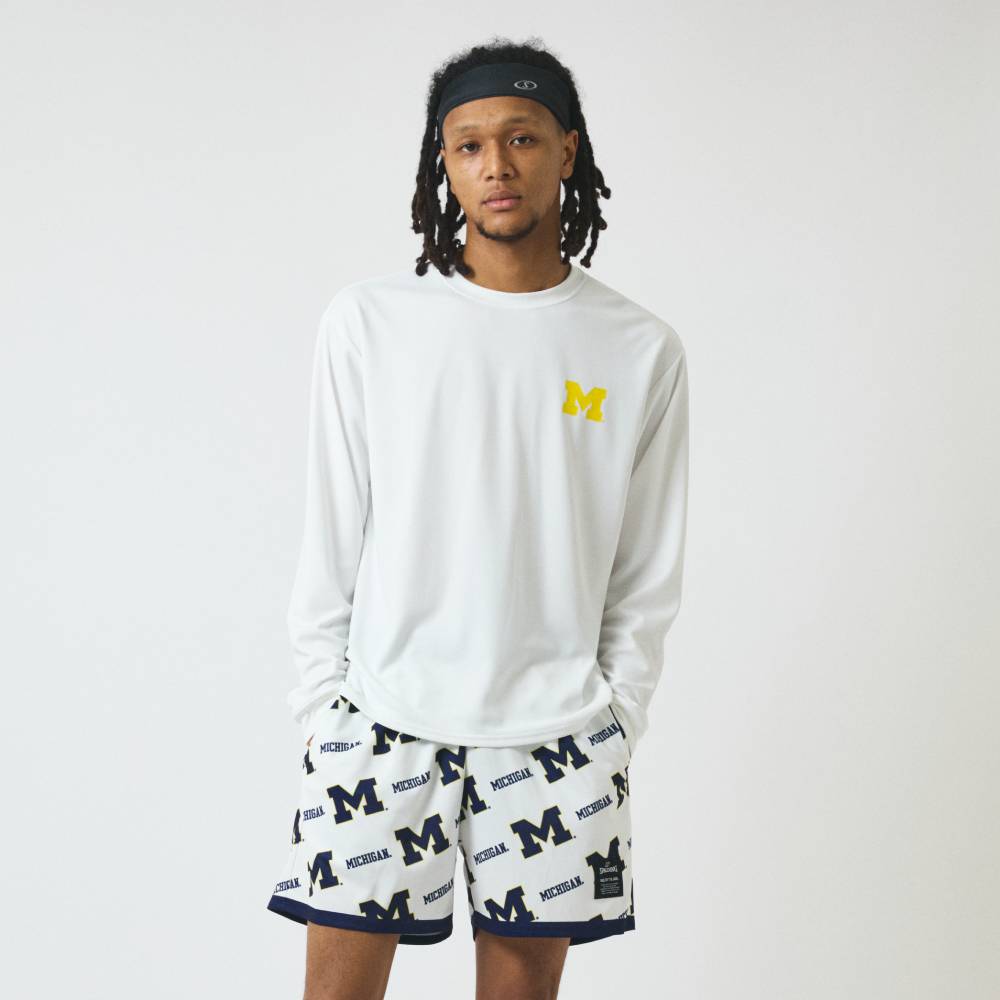 ロングスリーブTシャツ ミシガン ユニバーシティ ウルバリンズ バスケットボール SMT26138M【3カラー展開】