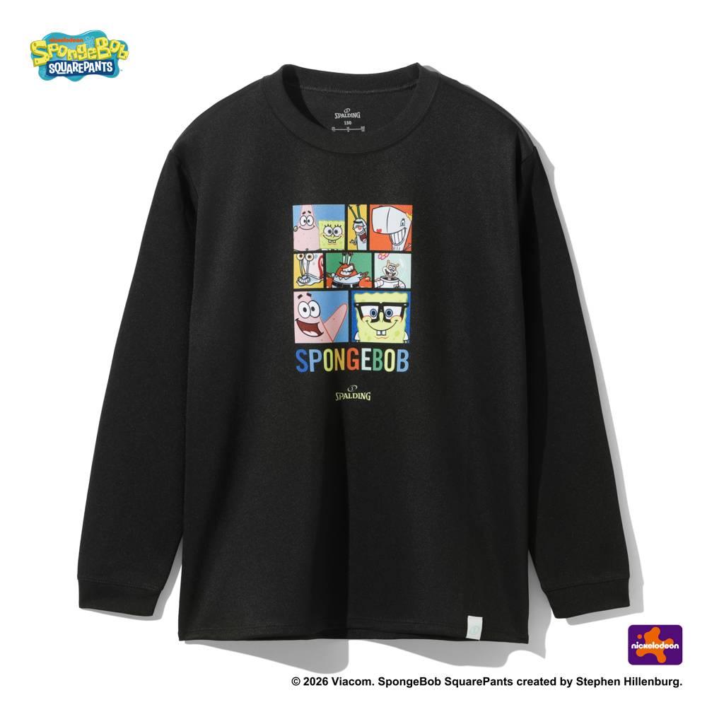ジュニア ロングスリーブTシャツ スポンジ・ボブ ビッグフェイス キャラクターズ SJT26157S【3カラー展開】