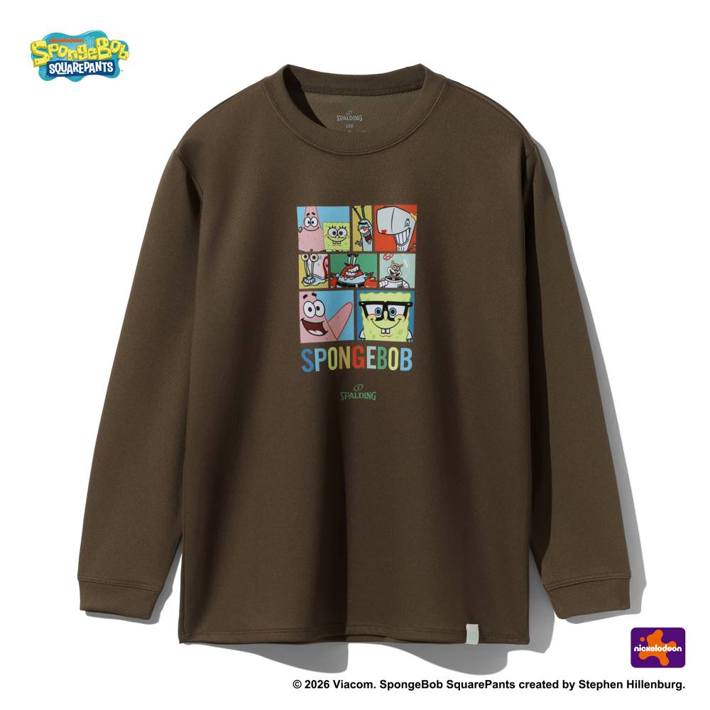 ジュニア ロングスリーブTシャツ スポンジ・ボブ ビッグフェイス キャラクターズ SJT26157S【3カラー展開】