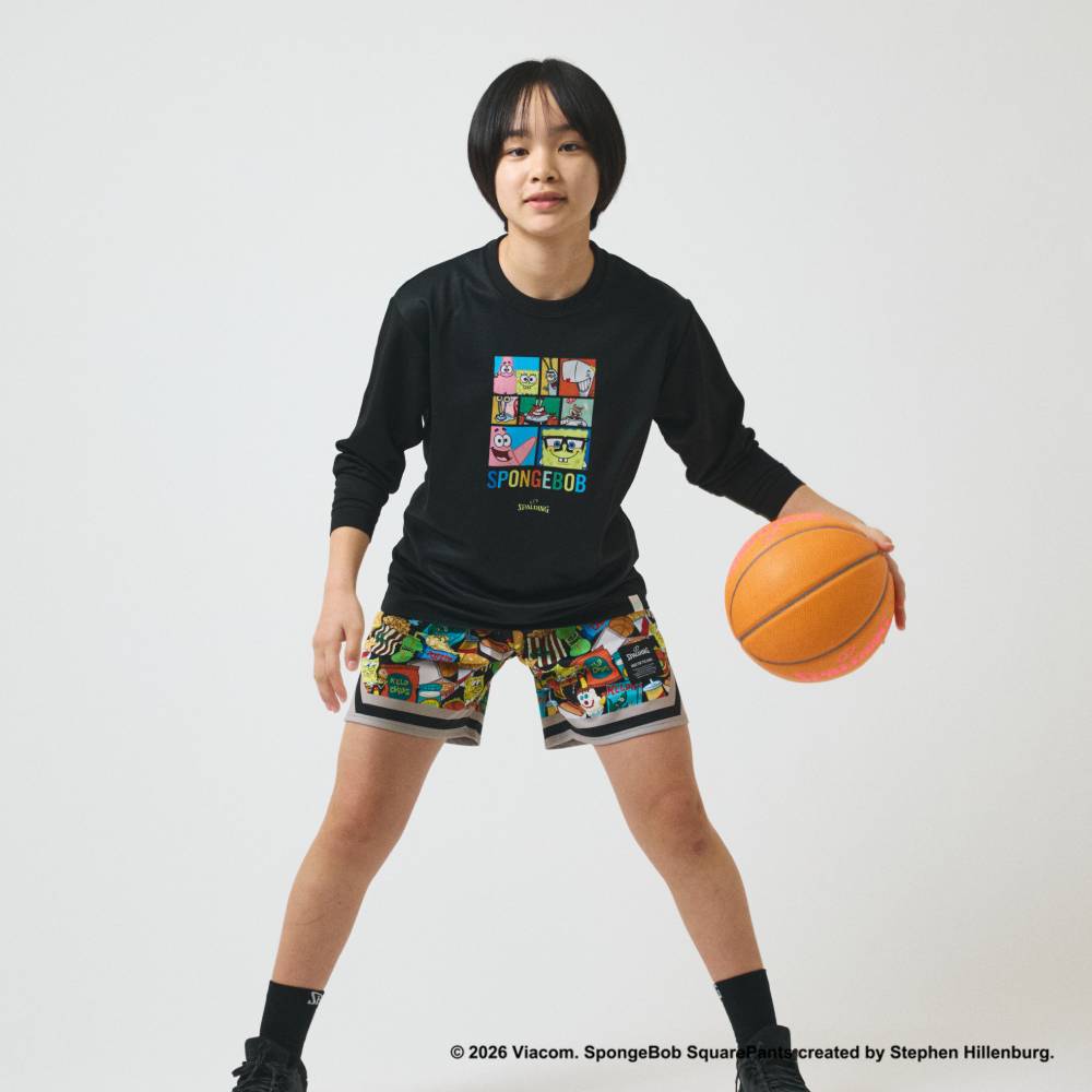 ジュニア ロングスリーブTシャツ スポンジ・ボブ ビッグフェイス キャラクターズ SJT26157S【3カラー展開】