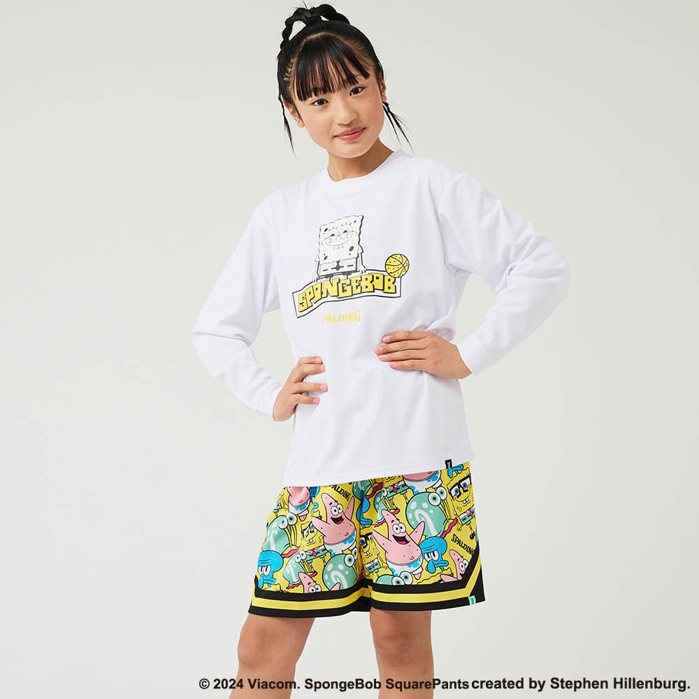 ジュニア ロングスリーブTシャツ スポンジ・ボブ イエロー SJT24164S【3カラー展開】