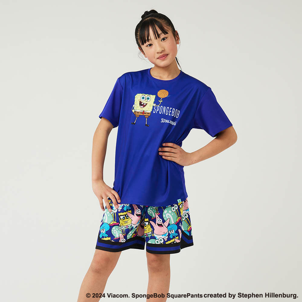 ジュニアTシャツ スポンジ・ボブスピニング バスケットボール SJT24171S【4カラー展開】