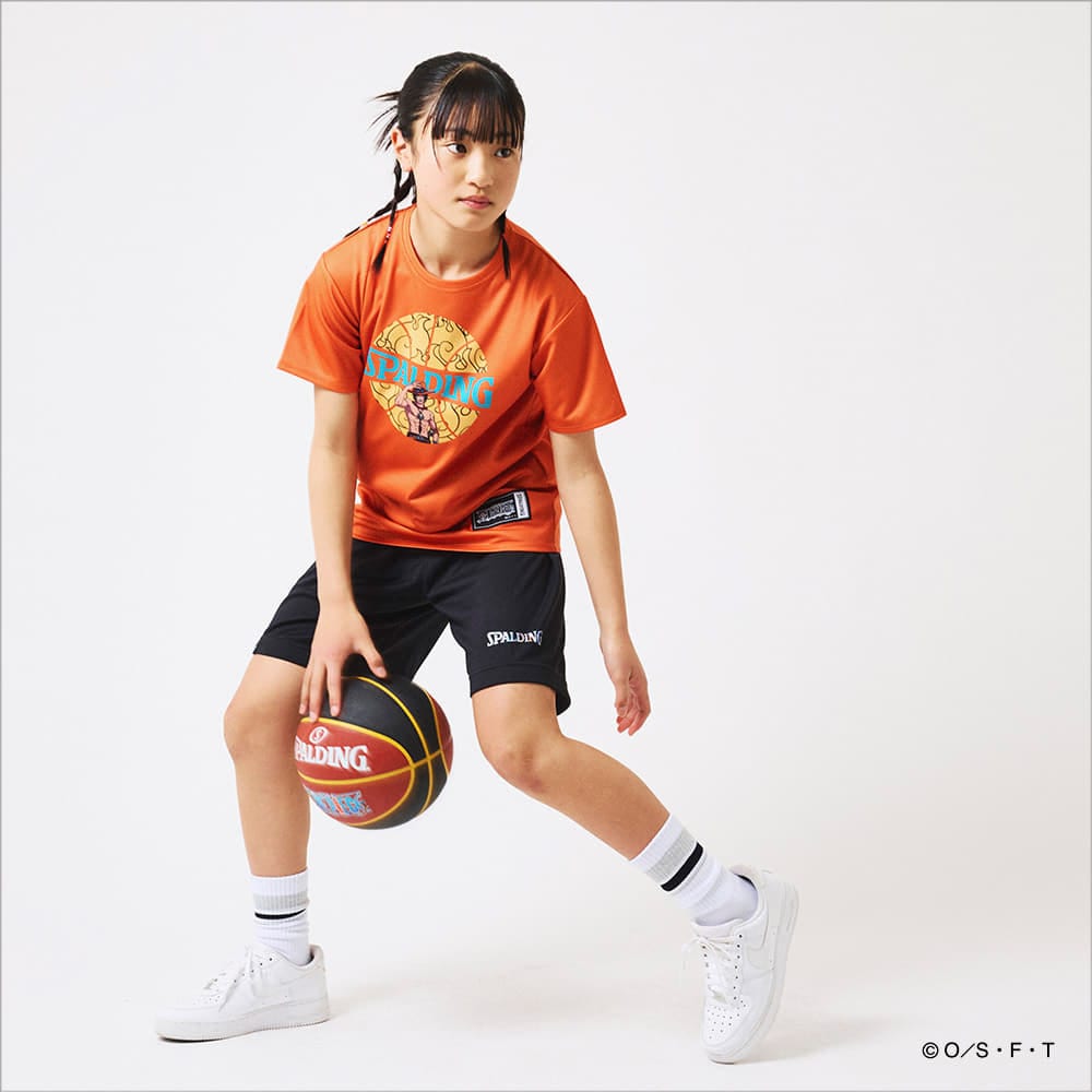 SPALDING バスケットボール Tシャツ L オレンジ　ONE PIECE SPALDING スポルディング Tシャツ テキサス ホーン ロゴ