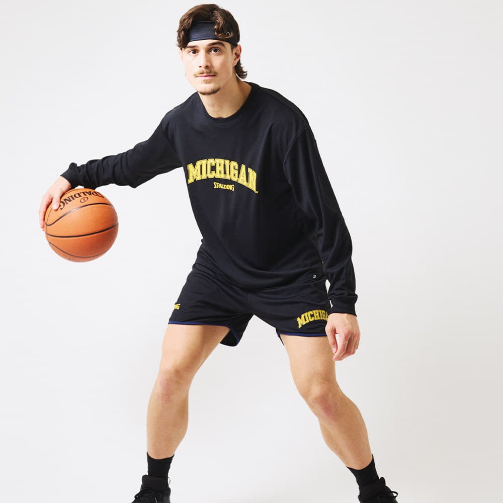 ロングスリーブTシャツ ミシガン アーチロゴ フロント SMT25142M【3カラー展開】