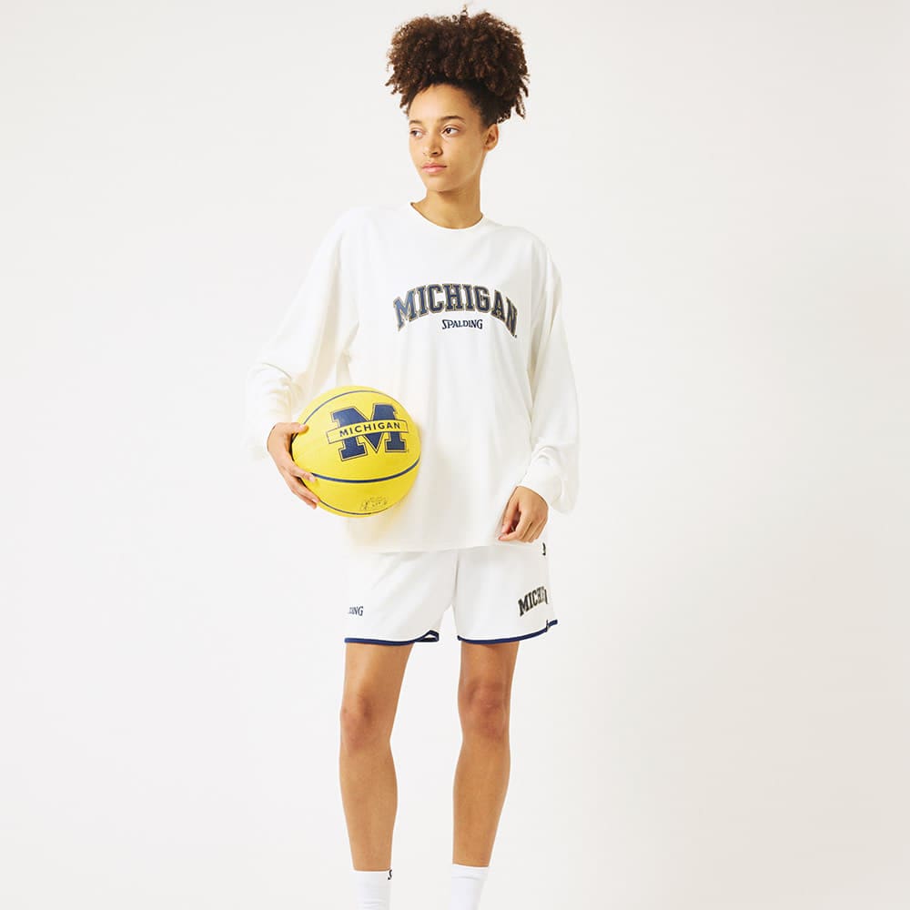 ロングスリーブTシャツ ミシガン アーチロゴ フロント SMT25142M【3カラー展開】