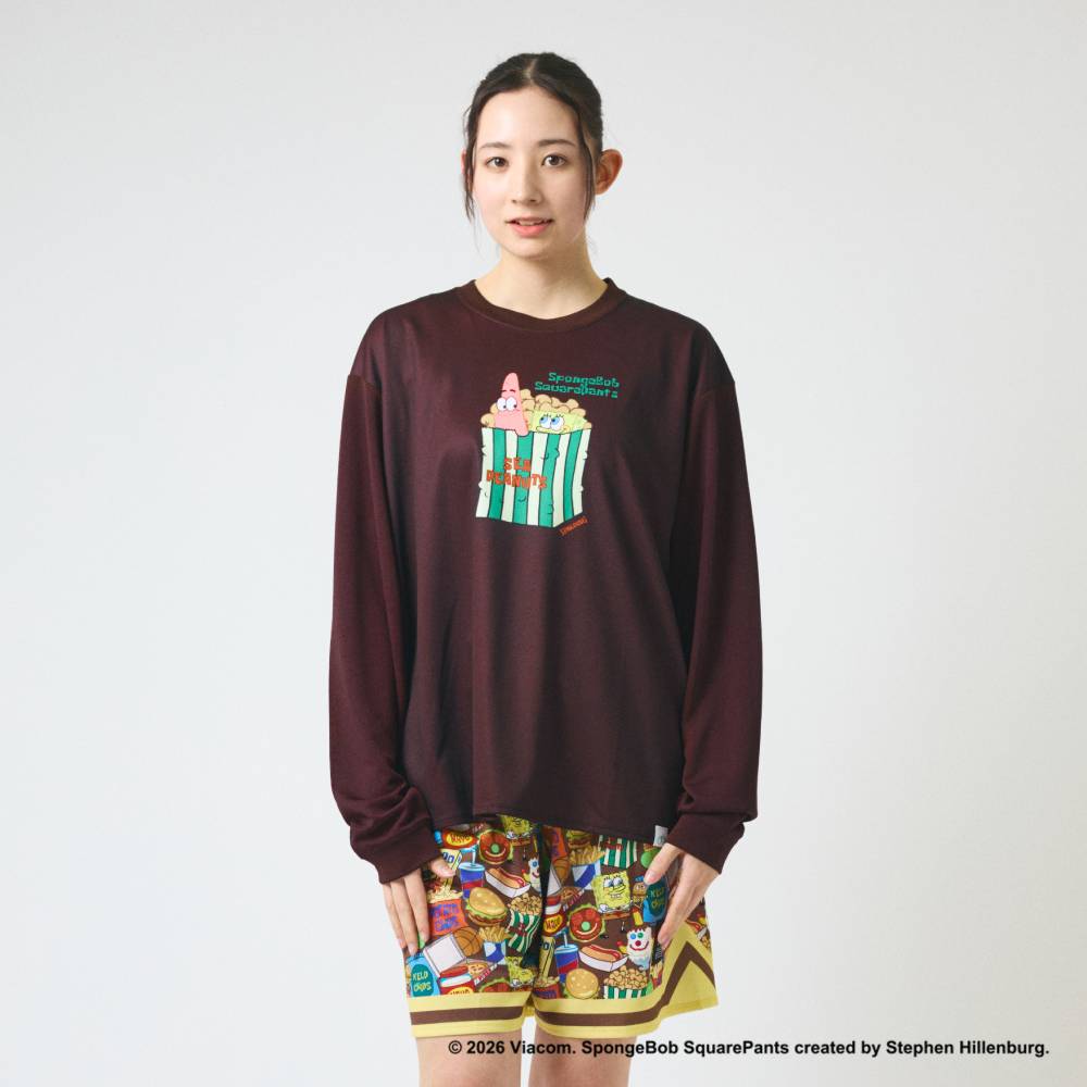 ロングスリーブTシャツ スポンジ･ボブ シーピーナッツ SMT26128S【3カラー展開】