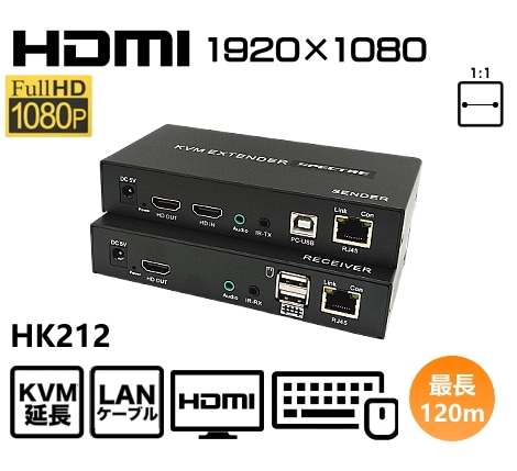 HDMI KVM LAN֥Ĺ HK212-TR 120m