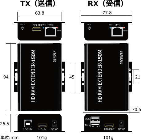HDMI KVM LAN�����֥��Ĺ�� HK150-TR ����150m �ե�HD�б� 