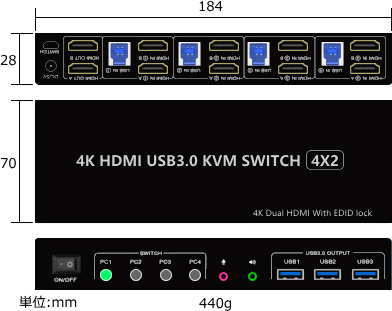 HDMI�ǥ奢��ǥ����ץ쥤KVM���� HSK-402