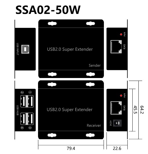 USB2.0ǥХĹ SSA02-50W50mCat-6