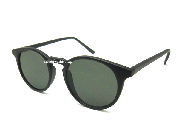 FLAT LENS BOSTON SUNGLASS�ʥե�åȥ�󥺥ܥ��ȥ󥵥󥰥饹�˱�ä�BLACK �� DARK GREEN