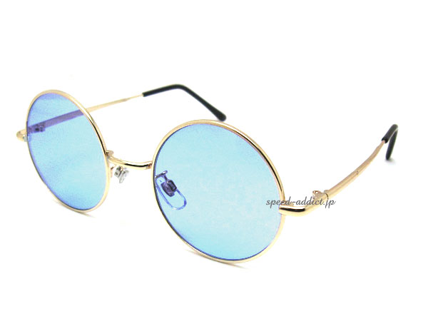 �ݴ�� SUNGLASS for JAPANESE��ROUND�饦��ɥ��󥰥饹for����ѥˡ�����GOLD �� LIGHT BLUE
