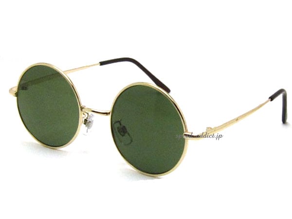 �ݴ�� SUNGLASS for JAPANESE��ROUND�饦��ɥ��󥰥饹for����ѥˡ�����GOLD �� GREEN