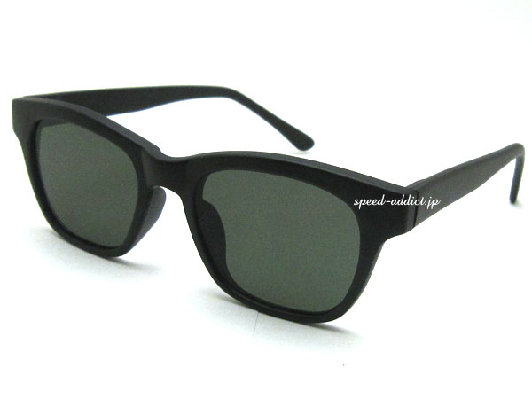 FLAT LENS WELLINGTON SUNGLASS�ʥե�åȥ�󥺥������ȥ󥵥󥰥饹�˱�ä�BLACK �� DARK GREEN