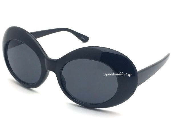 70's DESIGN OVAL SUNGLASS��70's�ǥ����󥪡��Х륵�󥰥饹��BLACK �� SMOKE