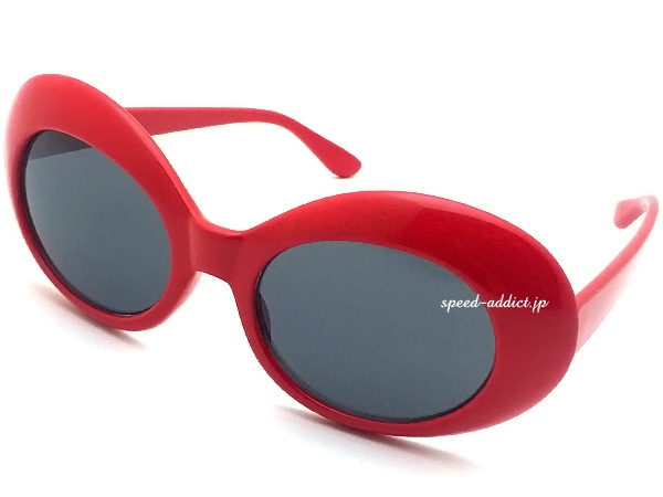 70's DESIGN OVAL SUNGLASS��70's�ǥ����󥪡��Х륵�󥰥饹��RED �� SMOKE