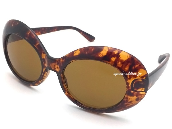 70's DESIGN OVAL SUNGLASS��70's�ǥ����󥪡��Х륵�󥰥饹�ˤ٤ù� �� BROWN