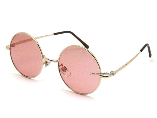 �ݴ�� SUNGLASS for JAPANESE��ROUND�饦��ɥ��󥰥饹for����ѥˡ�����GOLD �� LIGHT PINK