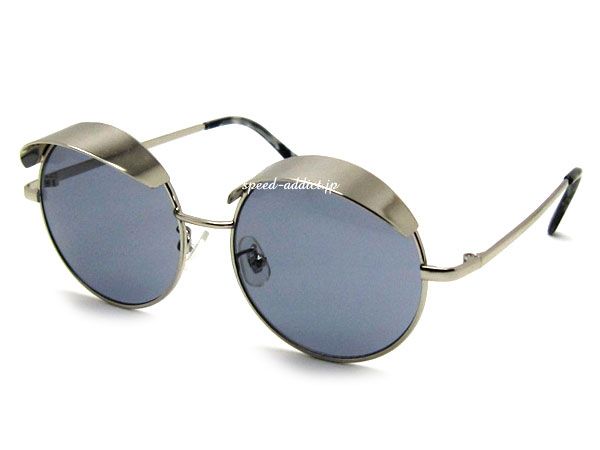 30's STYLE VISOR ROUND SUNGLASS��30s��������Х������饦��ɥ��󥰥饹��SILVER �� LIGHT SMOKE
