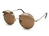 30's STYLE VISOR ROUND SUNGLASS��30s��������Х������饦��ɥ��󥰥饹��GOLD �� BROWN