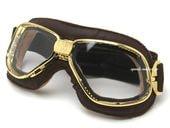 nannini Biker GOGGLE�ʥʥ�ˡ��˥Х������������� ��BROWN/GOLD �� ANTI FOG CLEAR