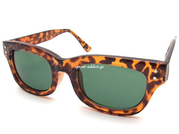 60's STYLE OLD WELLINGTON SUNGLASS��60s�������륪����ɥ������ȥ󥵥󥰥饹�ˤ٤ù� �� DARK GREEN