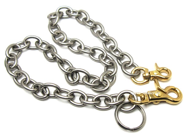真鍮無垢（鋳物）DOUBLE CLIP WALLET CHAIN アズキ 真鍮ナスカン
