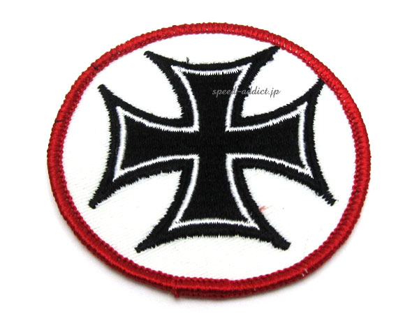 70's VINTAGE IRON CROSS WAPPEN��70s�ӥ�ơ����������󥯥�����åڥ��WHITE �� BLACK