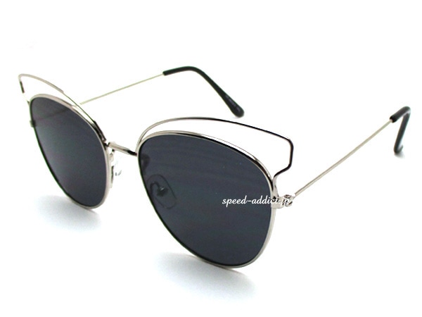 2CURVE BROW FOX SUNGLASS��2�����֥֥����ե��å������󥰥饹��SILVER �� SMOKE