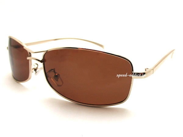 POLARIZED METAL NARROW SUNGLASS���и��᥿��ʥ������󥰥饹��GOLD �� �и�BROWN
