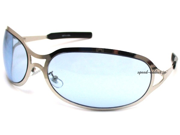 METAL OVAL SUNGLASS�ʥ᥿�륪���Х륵�󥰥饹��SILVER �� LIGHT BLUE