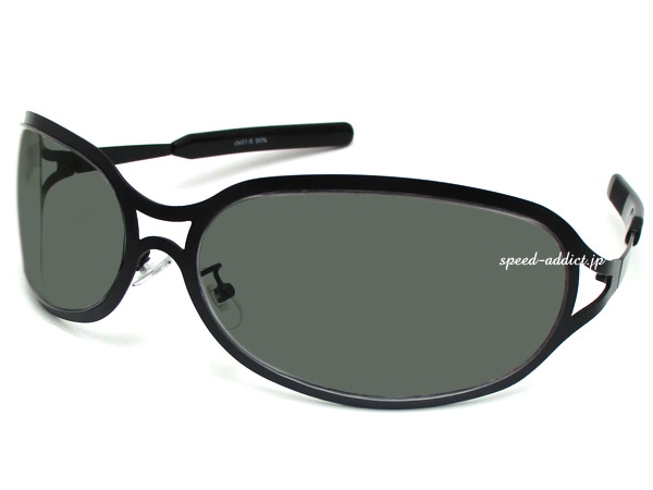 METAL OVAL SUNGLASS�ʥ᥿�륪���Х륵�󥰥饹�˱�ä�BLACK �� DARK GREEN
